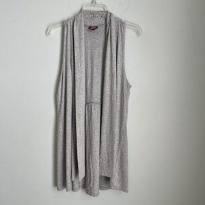 Salaam Gray Sleeveless Open Front Duster Cardigan